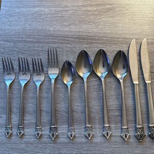 EKCO Eterna Padua Stainless Steel Flatware Forks Knives Spoons Lot Of 10 Japan